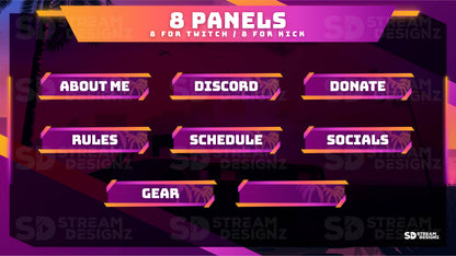 ultimate stream bundle sunset city 8 panels stream designz