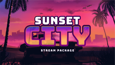 static stream overlay package sunset thumbnail stream designz