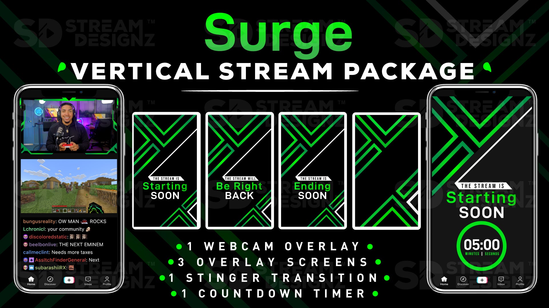 vertical stream overlay package feature image surge stream designz