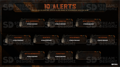 stream overlay package 10 alerts taskforce stream designz