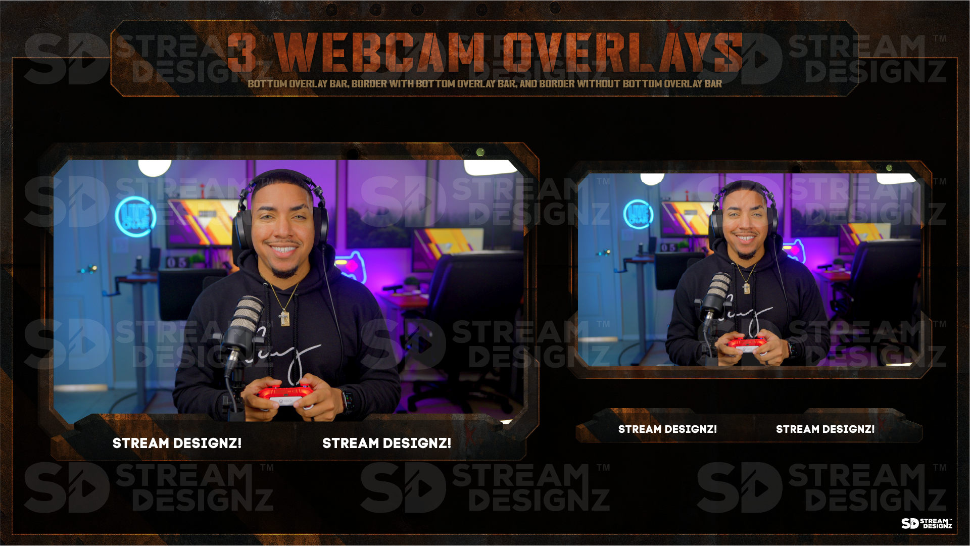 stream overlay package 3 webcam overlays taskforce stream designz