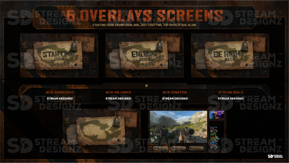 stream overlay package 6 overlay screens taskforce stream designz