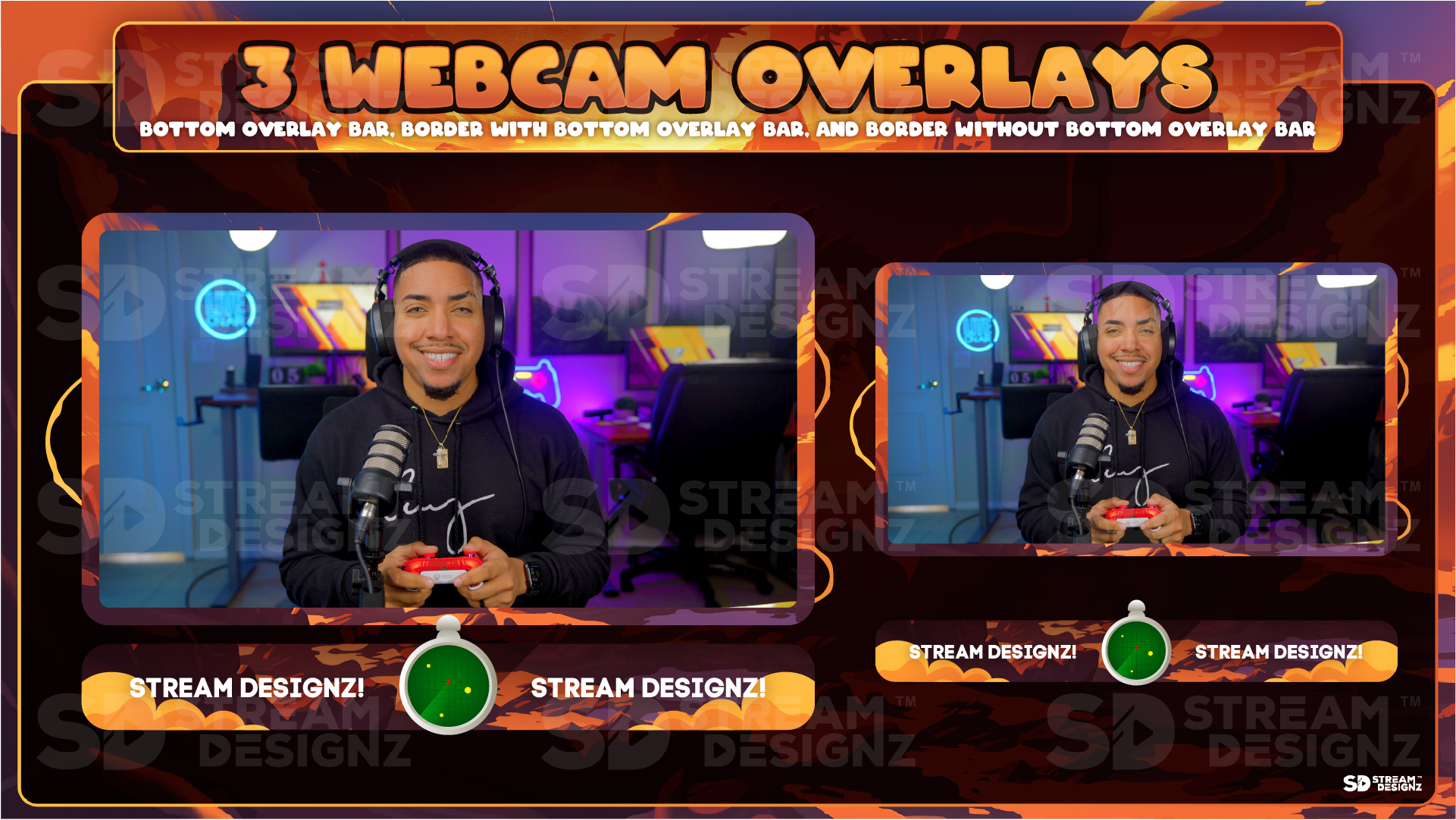 stream overlay package 3 webcam overlays titan stream designz