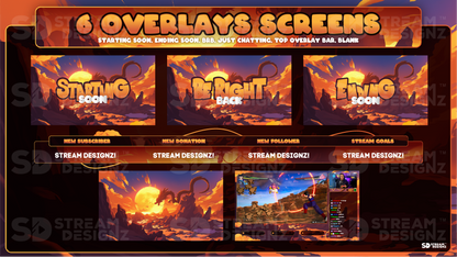 stream overlay package 6 overlay screens titan stream designz