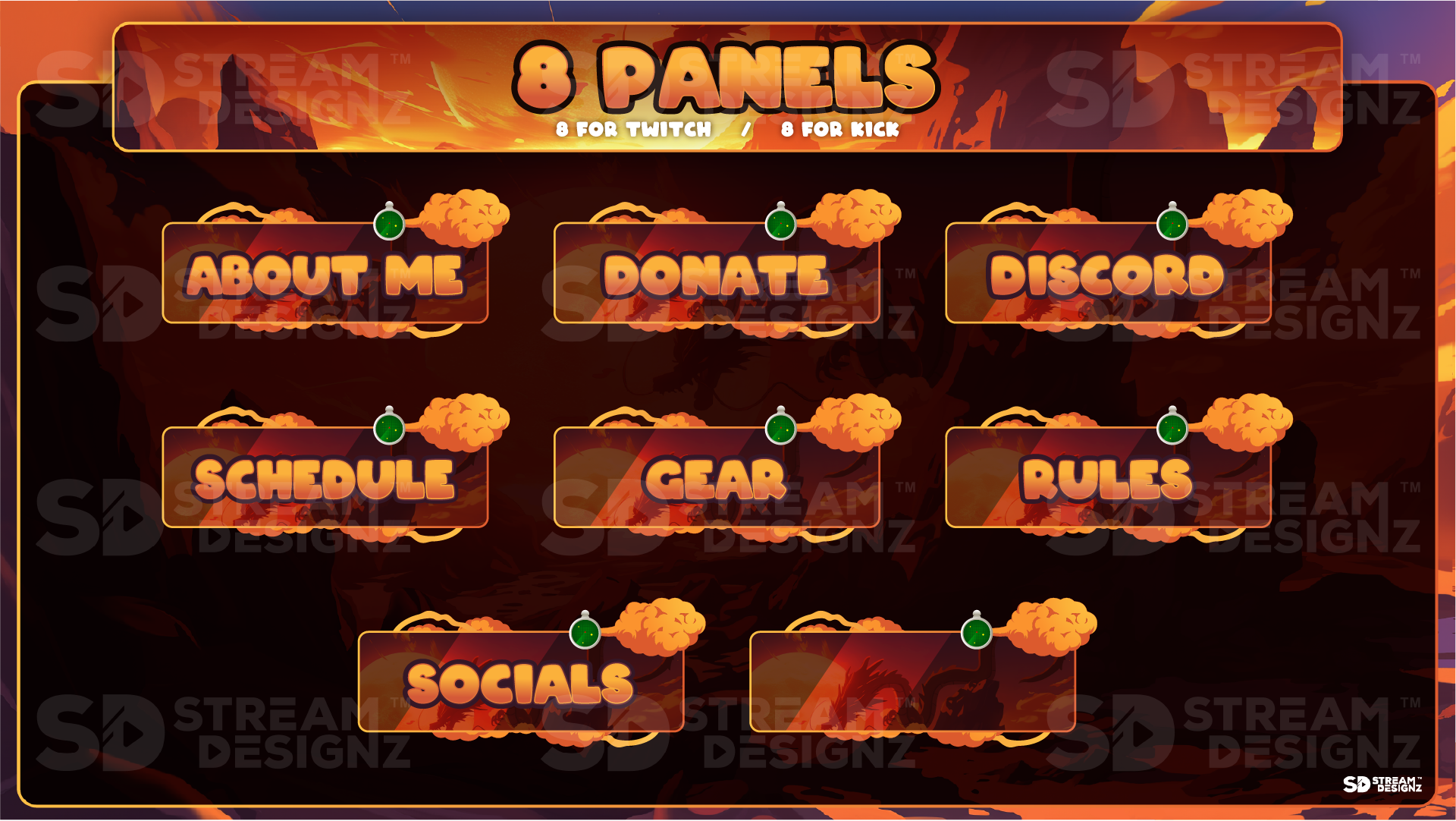 stream overlay package 8 panels titan stream designz