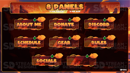 stream overlay package 8 panels titan stream designz