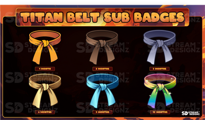 6 pack sub badges preview image titan belt stream designz