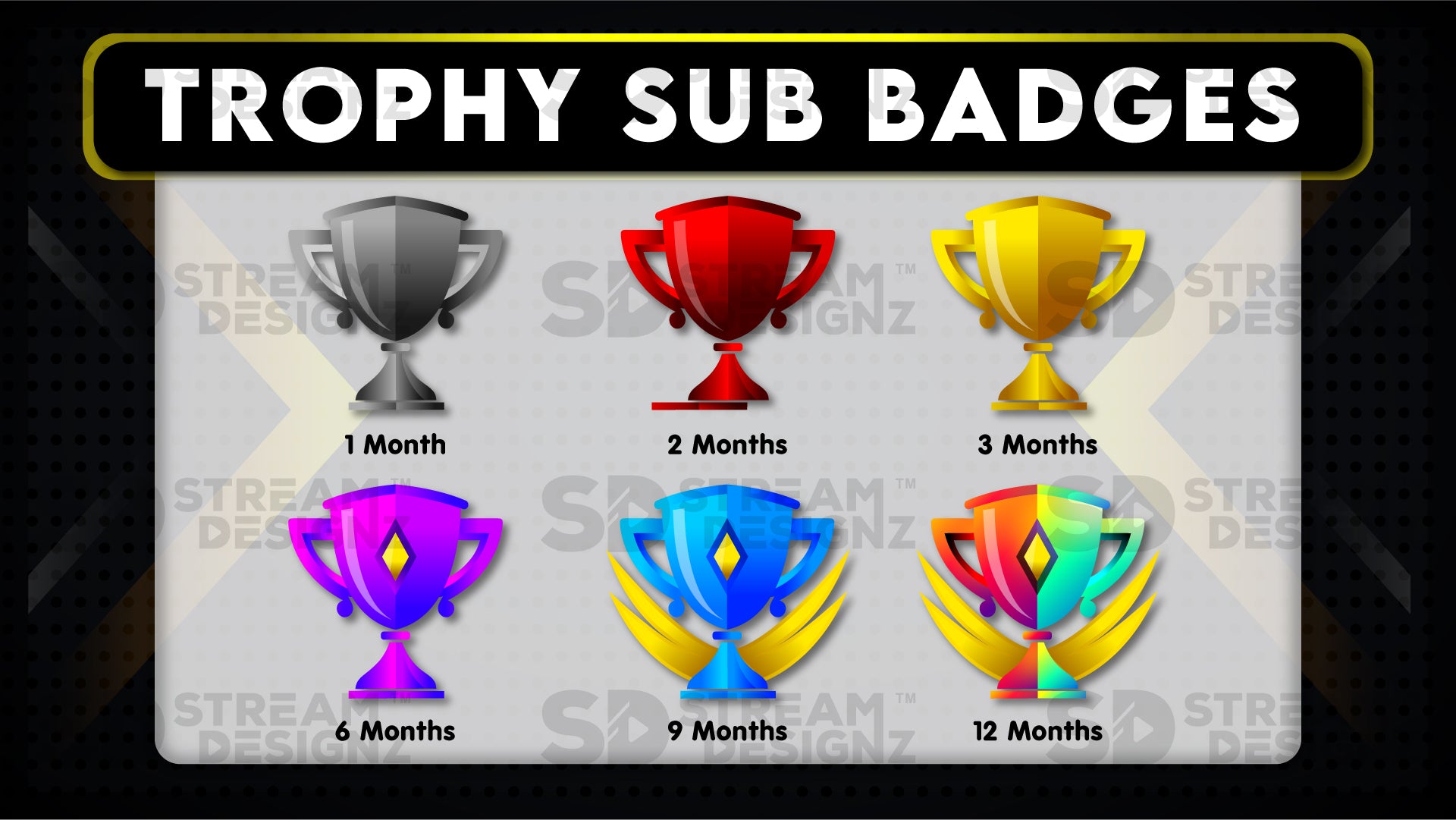 6 pack sub badges preview image trophy stream designz