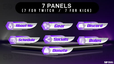 stream overlay package 7 panels ultraviolet stream designz