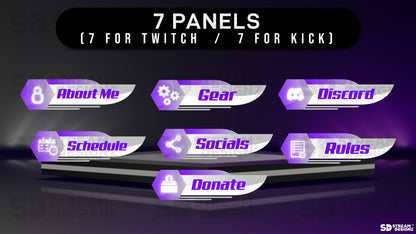 Non Animated Stream Overlay Package - "Ultraviolet"