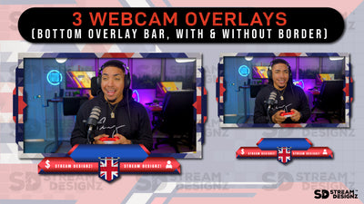 stream overlay package 3 webcam overlays union jack stream designz