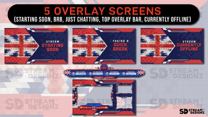 stream overlay package 5 overlay screens union jack stream designz