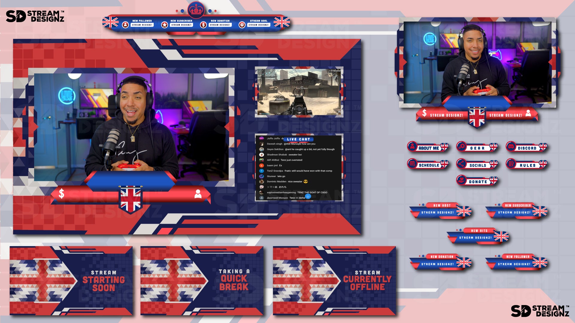 stream overlay package feature image union jack stream designz