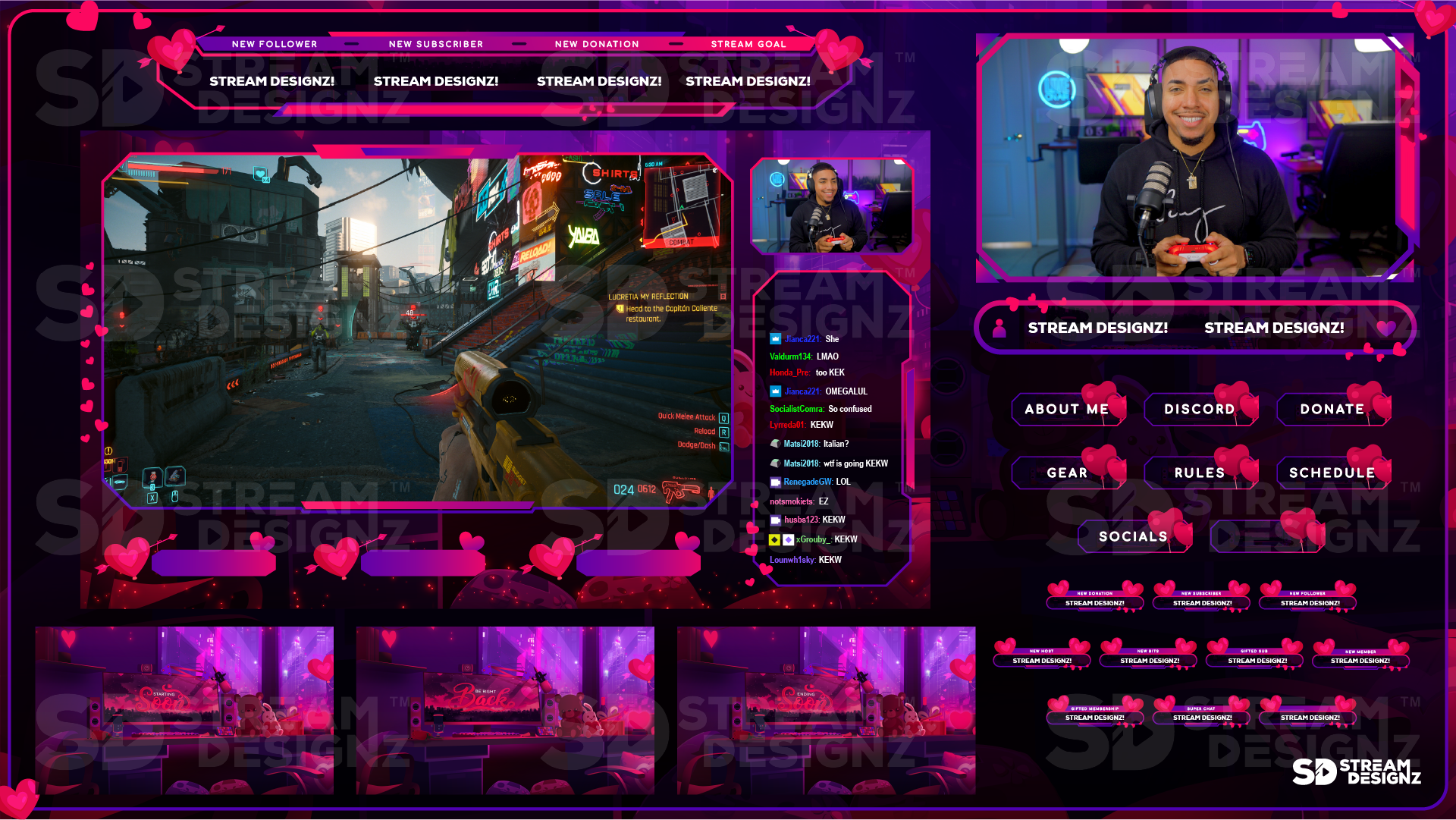 stream overlay package feature image valentine lofi stream designz
