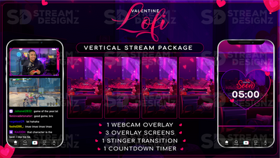 vertical stream overlay package feature image valentine lofi stream designz