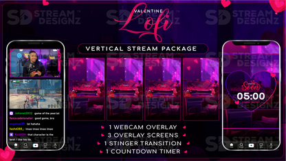 vertical stream overlay package feature image valentine lofi stream designz