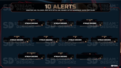 stream overlay package 10 alerts valor stream designz