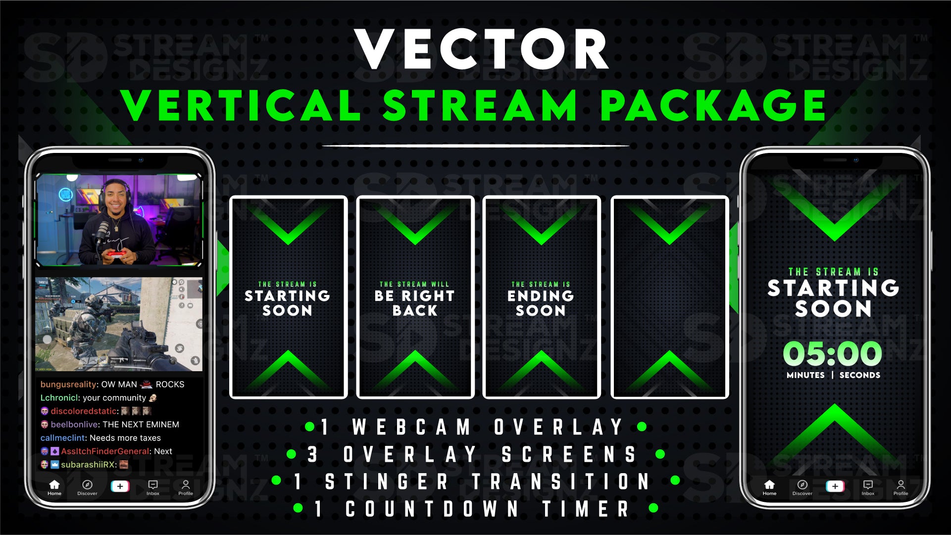 vertical stream overlay package feature image vector stream designz