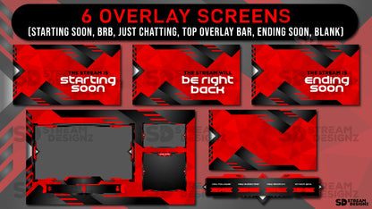 Static stream overlay package velocity 6 overlay screens stream designz