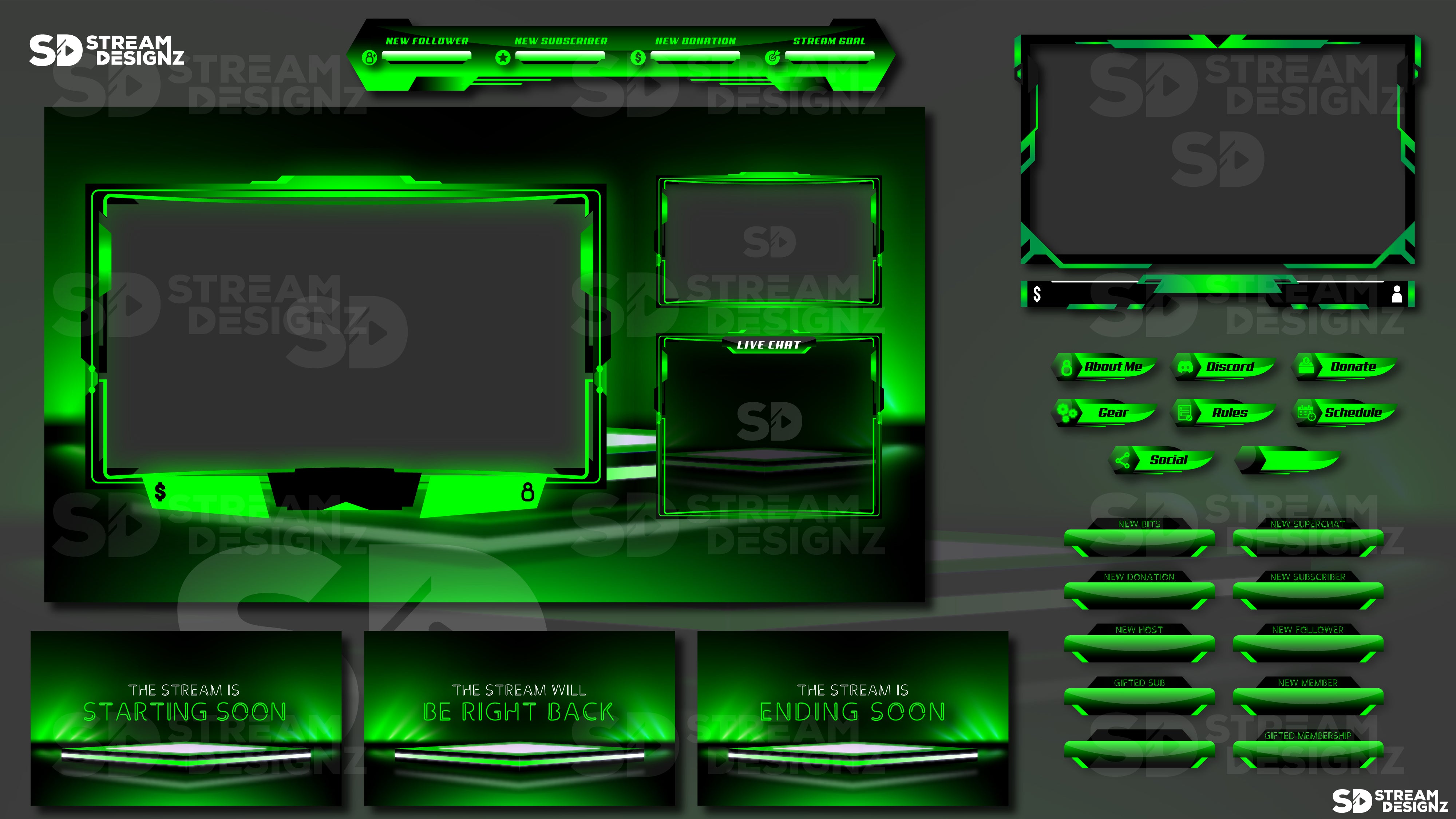 Static Stream Overlay Packages for Twitch, YouTube, Facebook Live ...