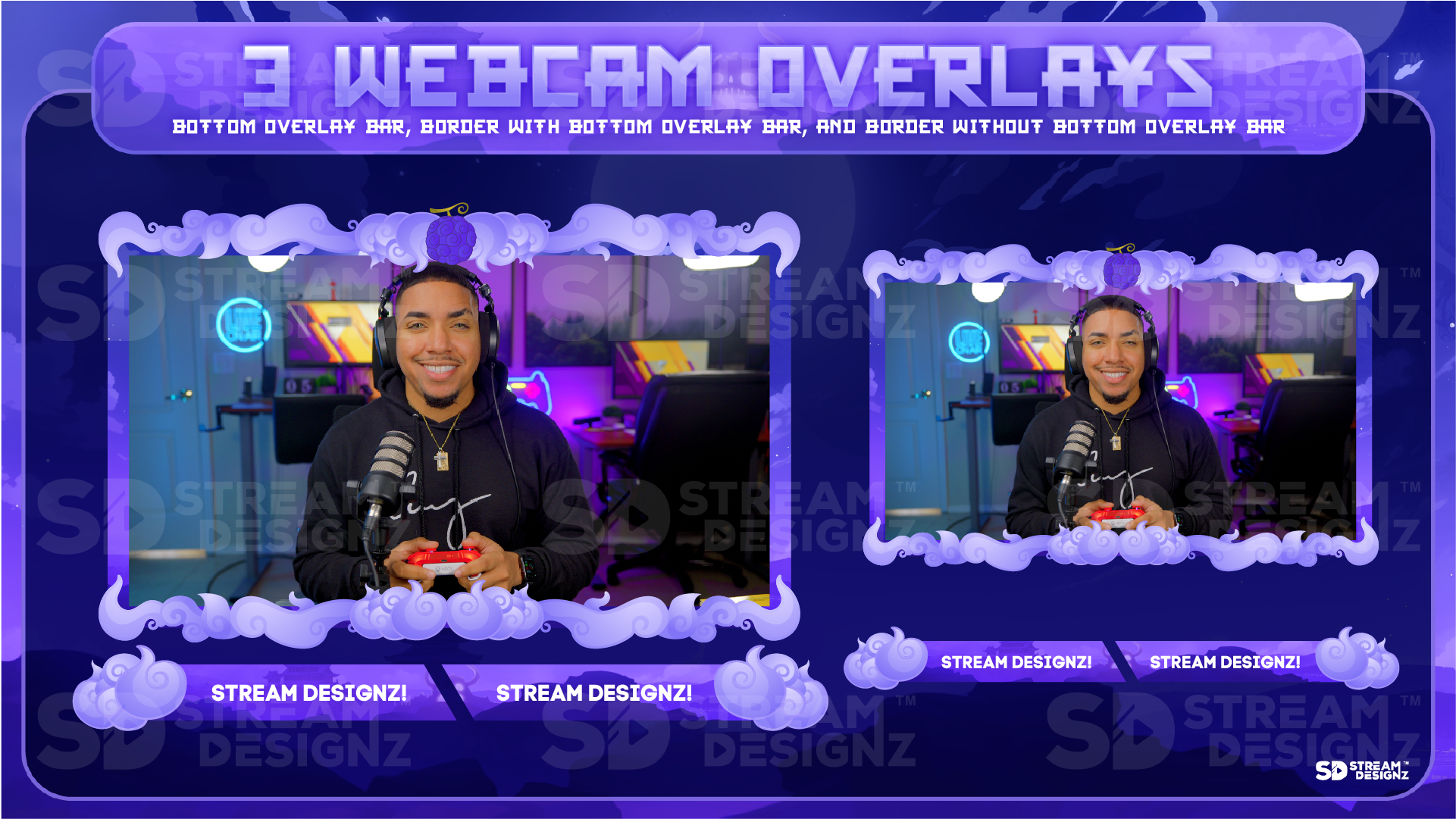 stream overlay package 3 webcam overlays voyager stream designz
