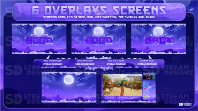 stream overlay package 6 overlay screens voyager stream designz