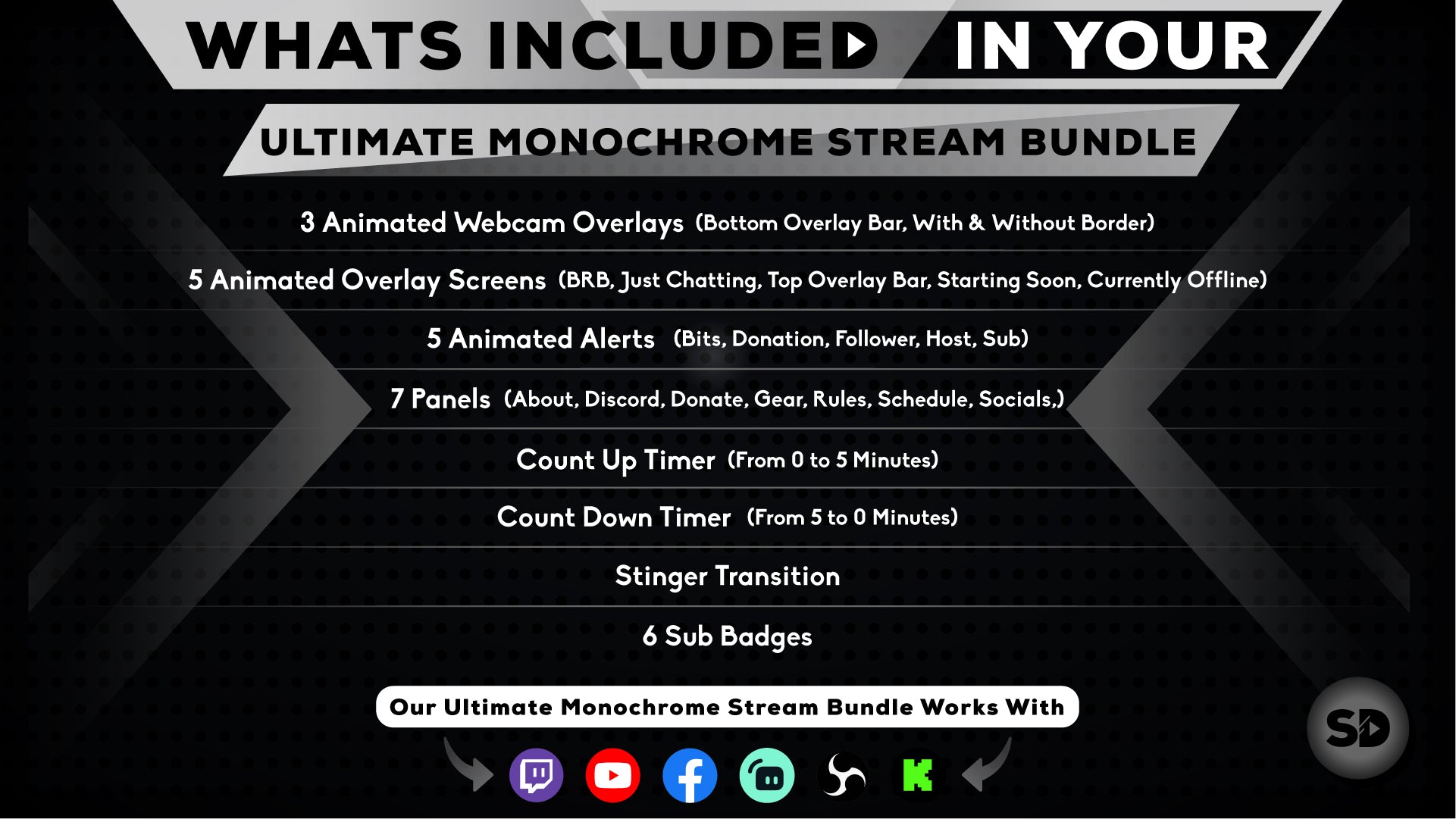 ultimate stream bundle monochrome whats included in your package stream designz