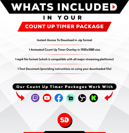 Stream Count Up Timer Overlay - "Illuminate"
