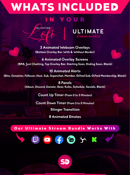 Ultimate stream package whats included in your bundle valentine lofi stream designz
