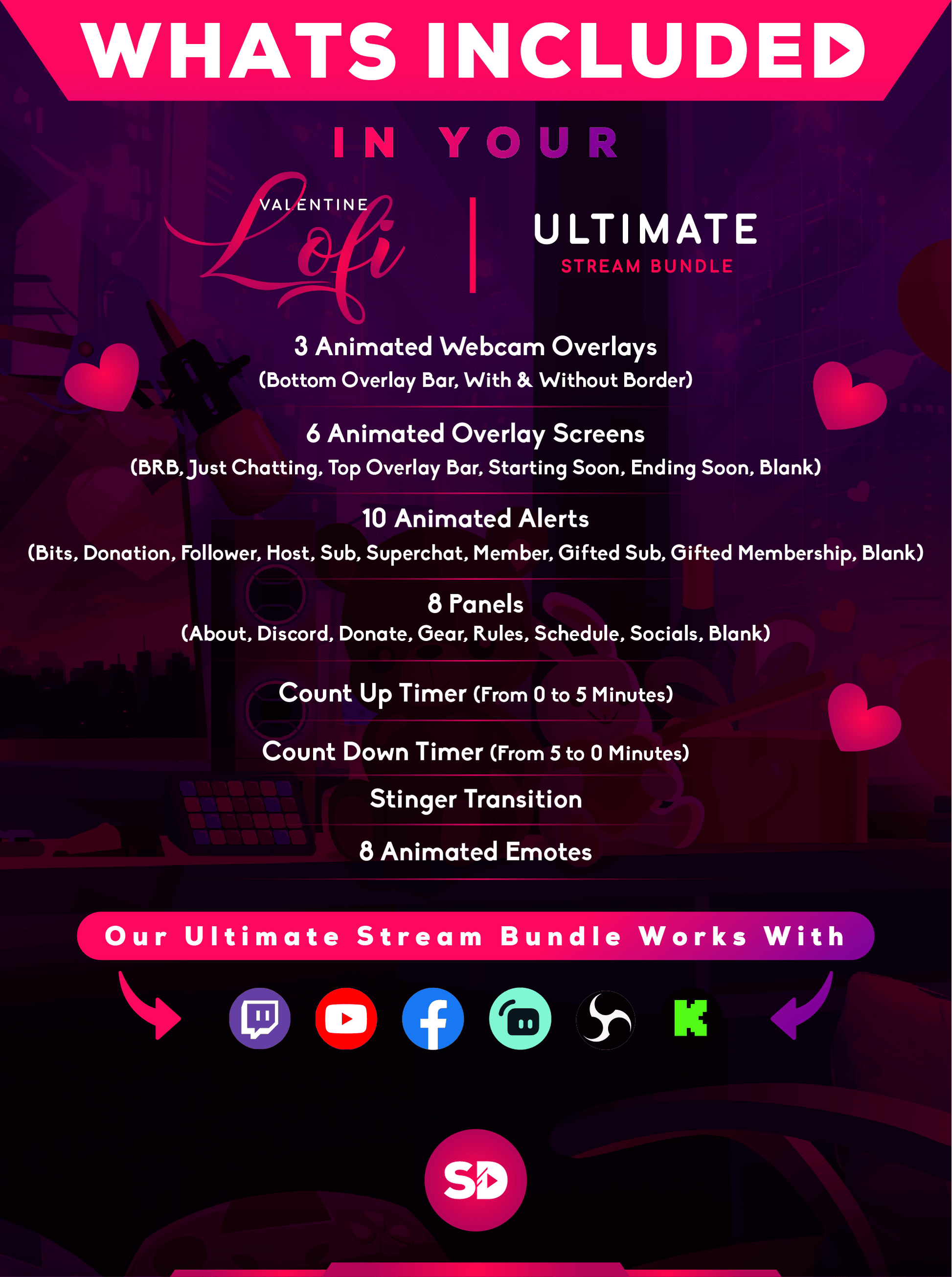 Ultimate stream package whats included in your bundle valentine lofi stream designz