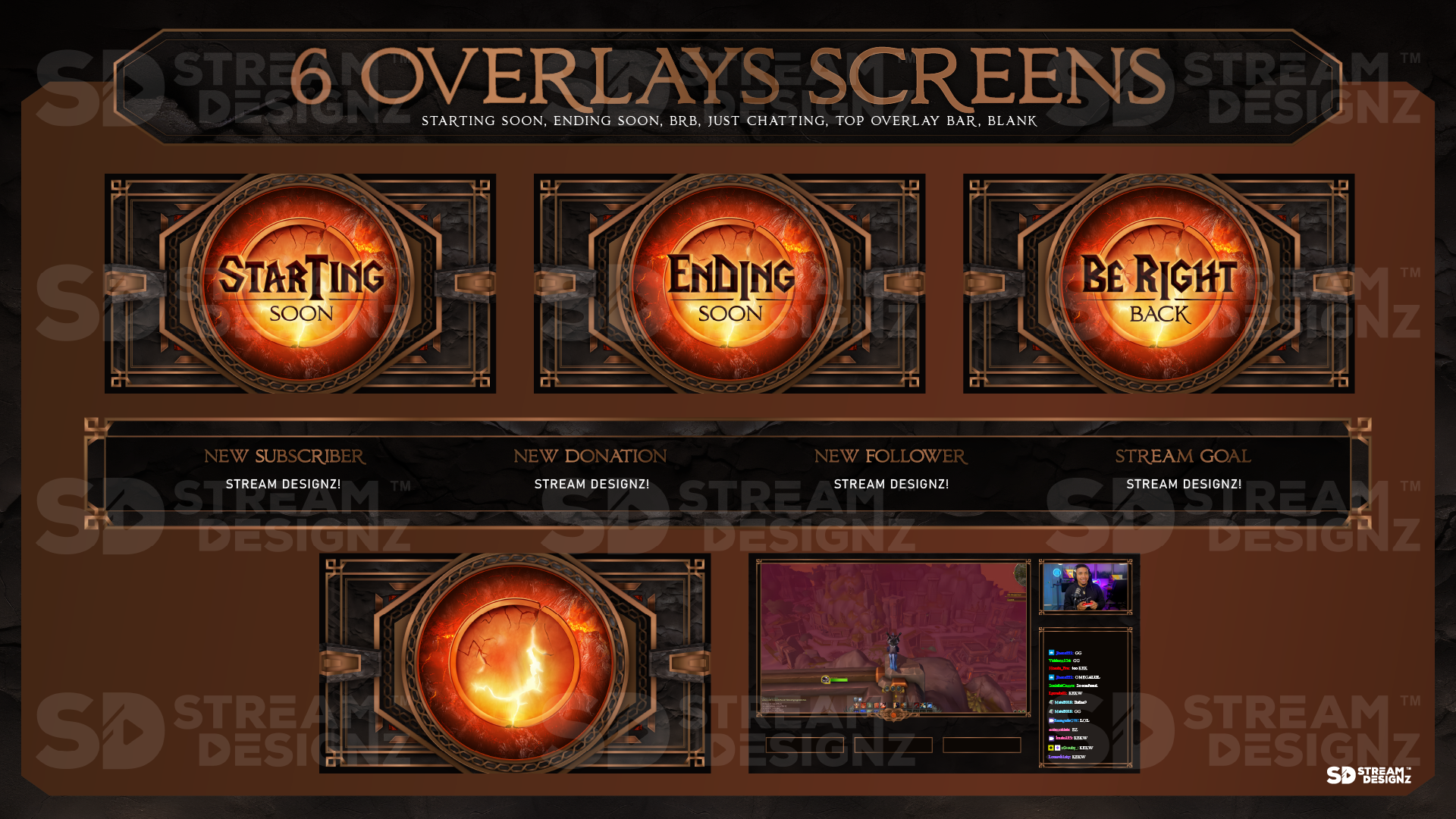stream overlay package 6 overlay screens wrath stream designz