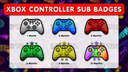 6 pack sub badges preview image xbox controller stream designz