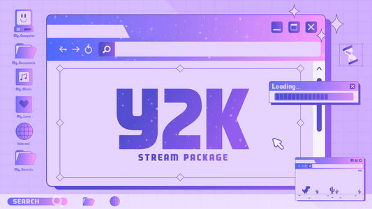 static stream overlay package thumbnail y2k stream designz