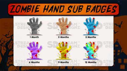 6 pack sub badges preview image zombie hand stream designz
