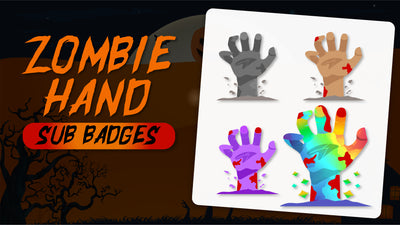 6 pack sub badges thumbnail zombie hand stream designz