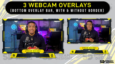 static stream overlay package 3 webcam overlays bolt stream designz