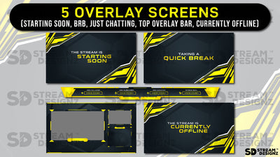 static stream overlay package 6 overlay screens bolt stream designz