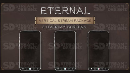 vertical stream overlay package 3 overlay screens eternal stream designz