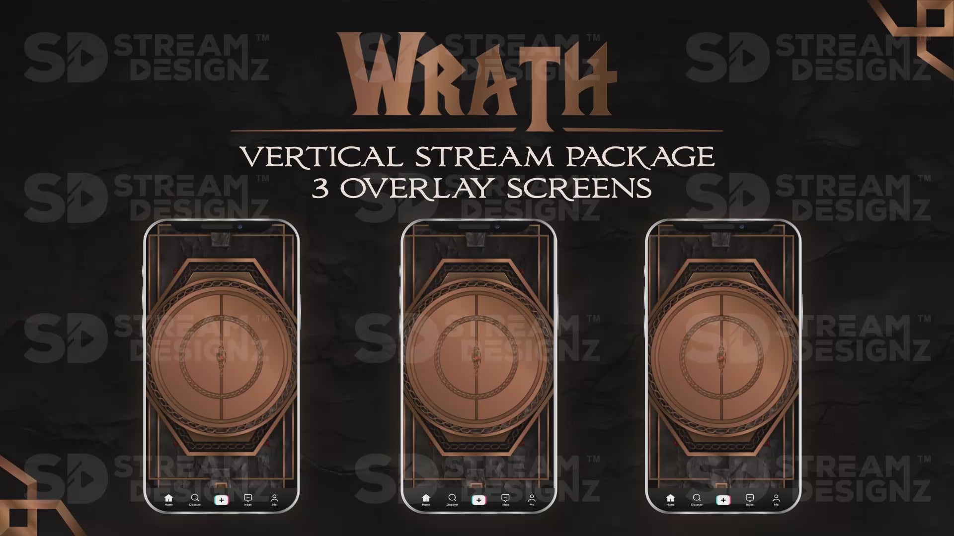 vertical stream overlay package 3 overlay screens wrath stream designz
