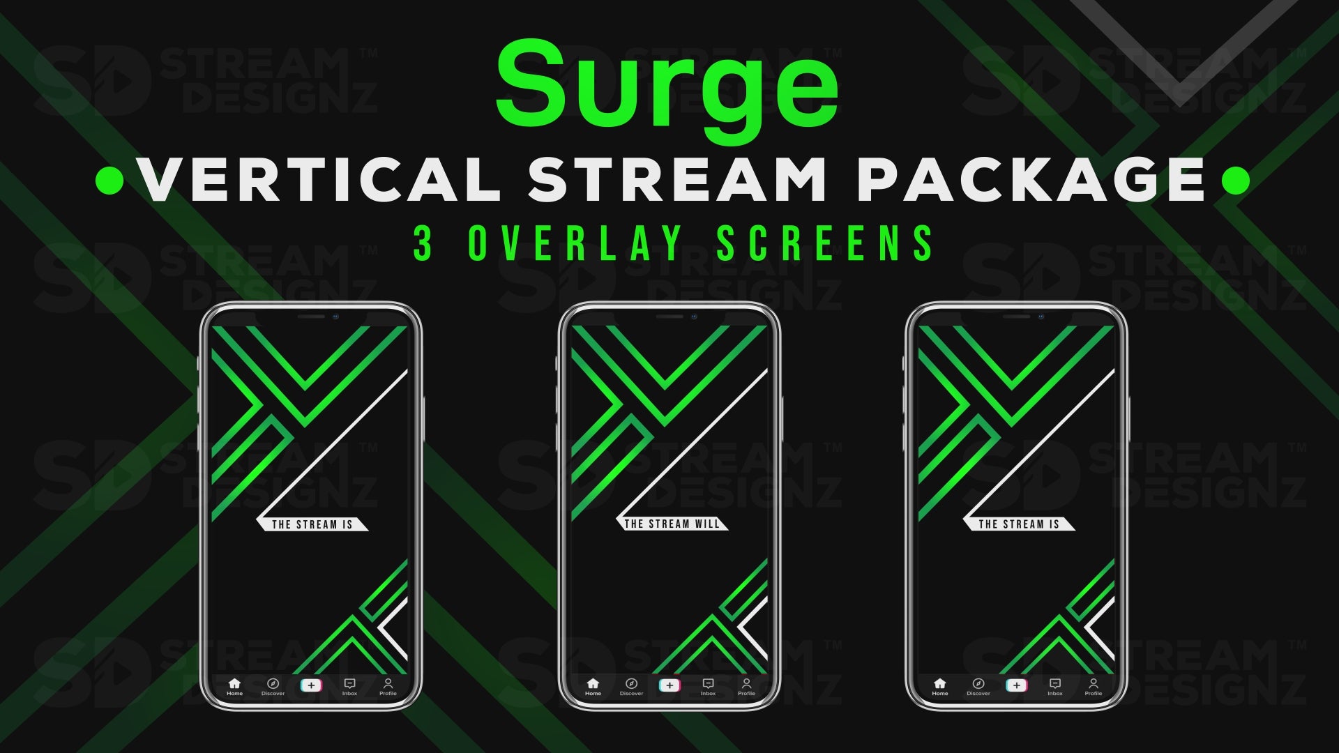 vertical stream overlay package 3 overlay screens surge stream designz
