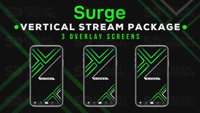 vertical stream overlay package 3 overlay screens surge stream designz