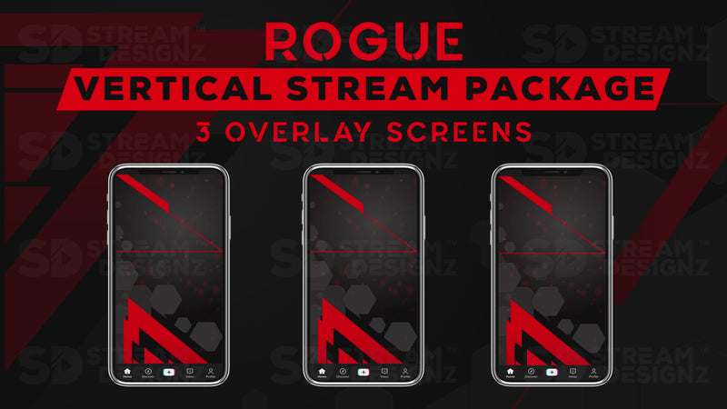 vertical stream overlay package 3 overlay screens rogue stream designz