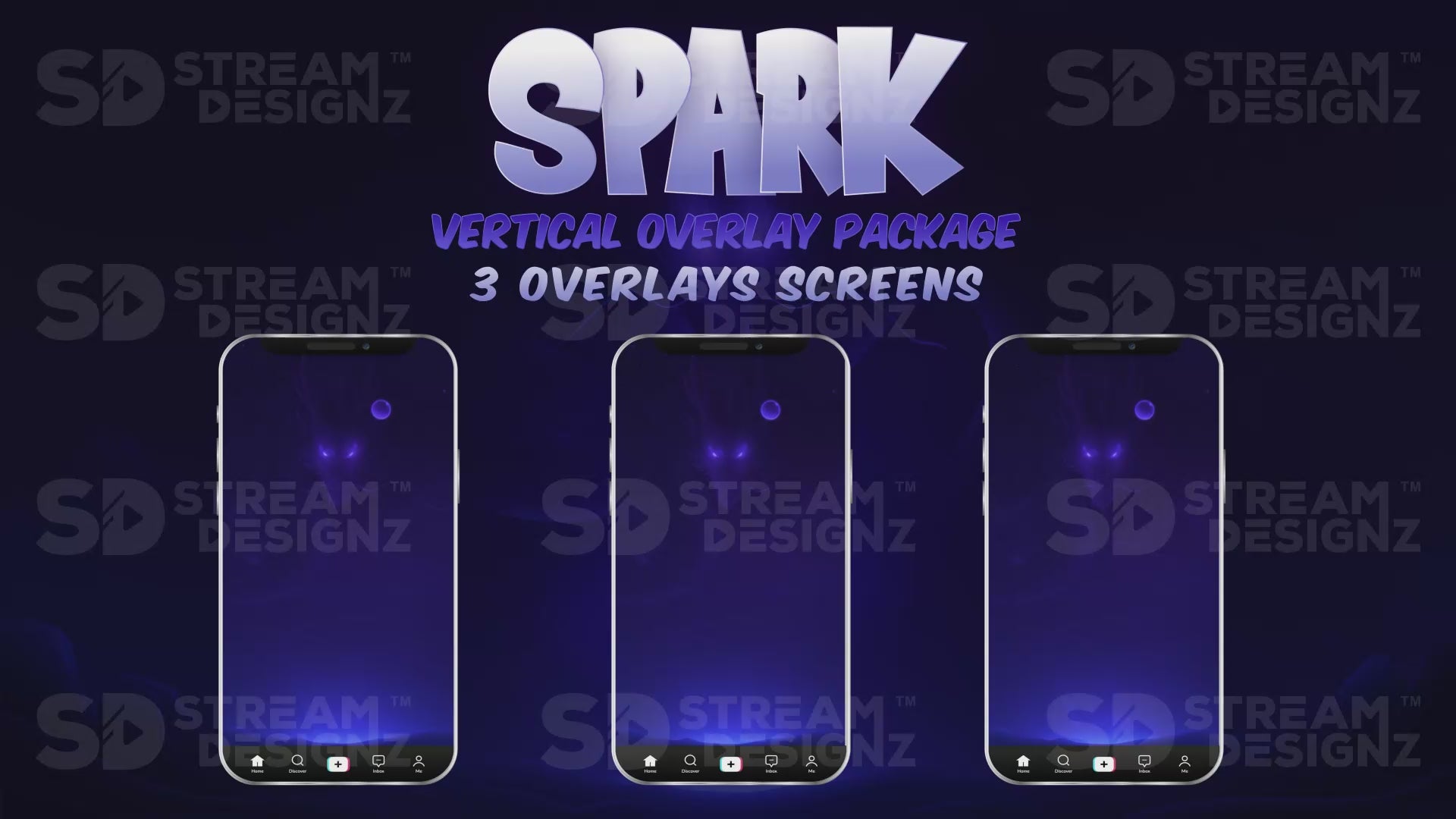 vertical stream overlay package 3 overlay screens spark stream designz