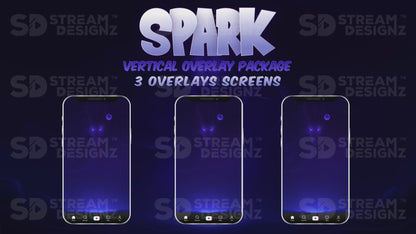vertical stream overlay package 3 overlay screens spark stream designz