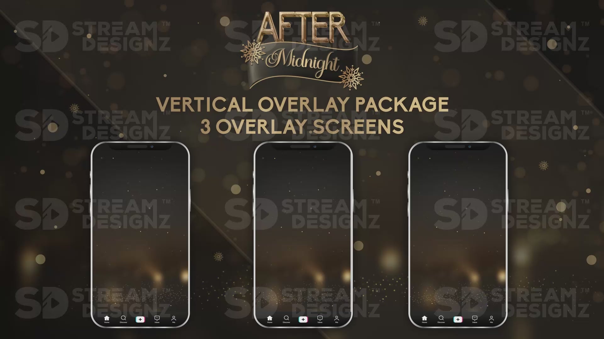 vertical stream overlay package 3 overlay screens after midnight stream designz