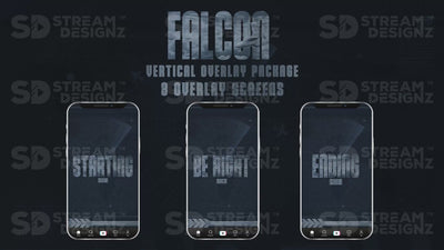 vertical stream overlay package 3 overlay screens falcon stream designz