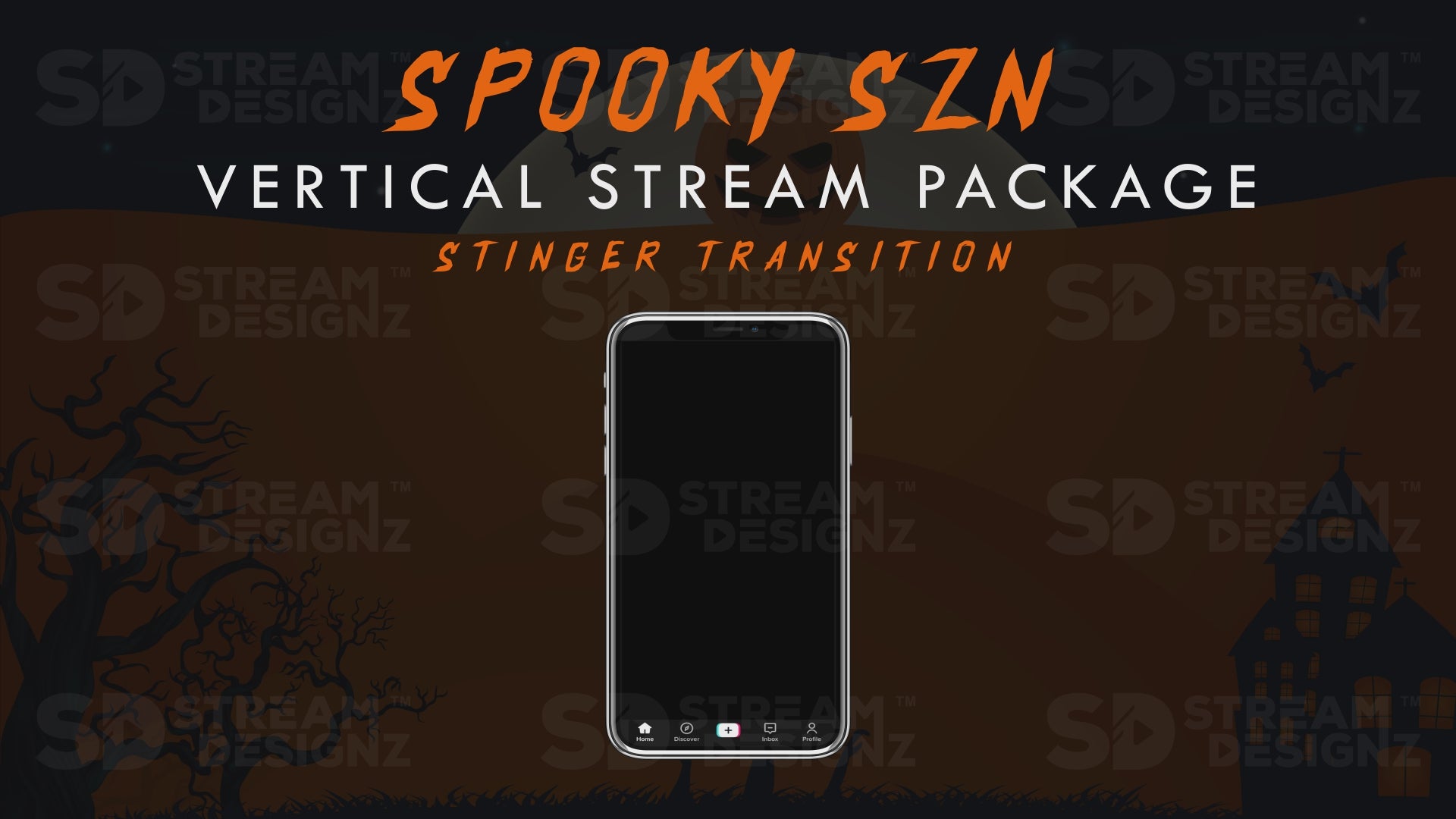 vertical stream overlay package stinger spooky szn stream designz