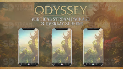 vertical stream overlay package 3 overlay screens odyssey stream designz