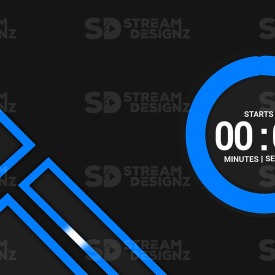 5 minute count up timer preview video dark wave stream designz