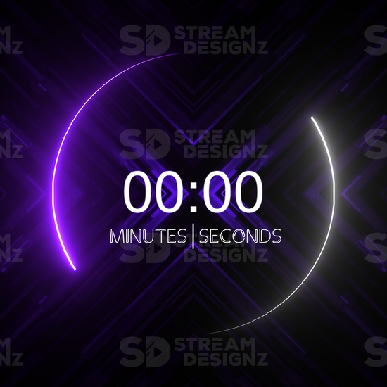 5 minute count up timer ultraviolet preview video stream designz